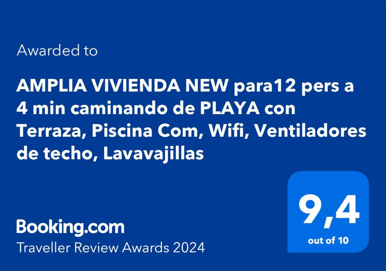 Amplia Vivienda New Para12 Pers A 4 Min Caminando De Playa Con Terraza, Piscina Com, Wifi, Ventiladores De Techo, Lavavajillas Roquetas de Mar Eksteriør billede